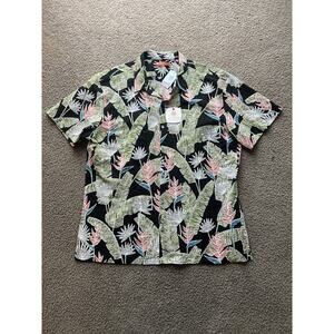 Tori Richard Sunbird Camp Shirt -size 2XL Cotton Pucker Lawn Black Rn20957